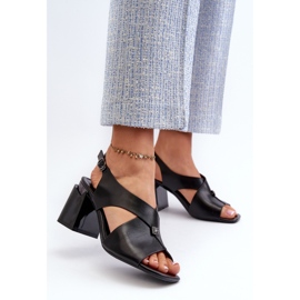Vinceza Sandalias Mujer Elegantes Tacón Alto, Piel Ecológica, Negro Asellesa 3