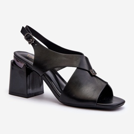 Vinceza Sandalias Mujer Elegantes Tacón Alto, Piel Ecológica, Negro Asellesa 1