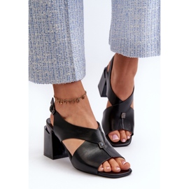 Vinceza Sandalias Mujer Elegantes Tacón Alto, Piel Ecológica, Negro Asellesa 4