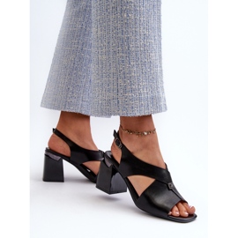 Vinceza Sandalias Mujer Elegantes Tacón Alto, Piel Ecológica, Negro Asellesa 5