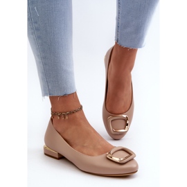 Bailarinas con hebilla Sergio Leone BL203 Beige 4