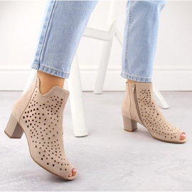 Botines mujer ante calado beige Jezzi ASA169-11 5