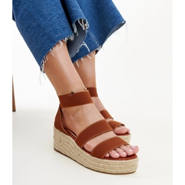 Sandalias cuña Minna marrón 1