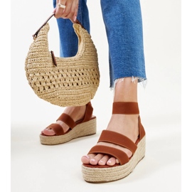 Sandalias cuña Minna marrón 3