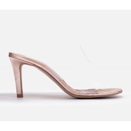 Marco Shoes Sandalias con rayas transparentes rosado 3
