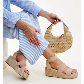 Sandalias cuña beige Minna 1