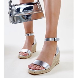 Sandalias cuña Koura plateadas plata 1