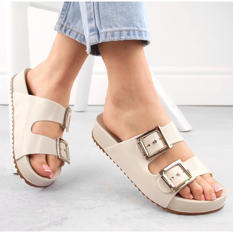 Zapatillas de casa cómodas para mujer, perfumadas, de goma flexible Ekri Zaxy NN285058 beige 1