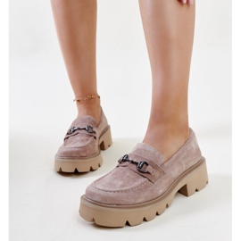 Mocasines de piel beige de Vinceza 2