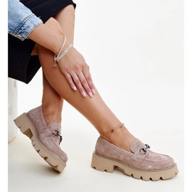 Mocasines de piel beige de Vinceza 1