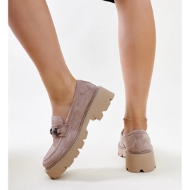 Mocasines de piel beige de Vinceza 4