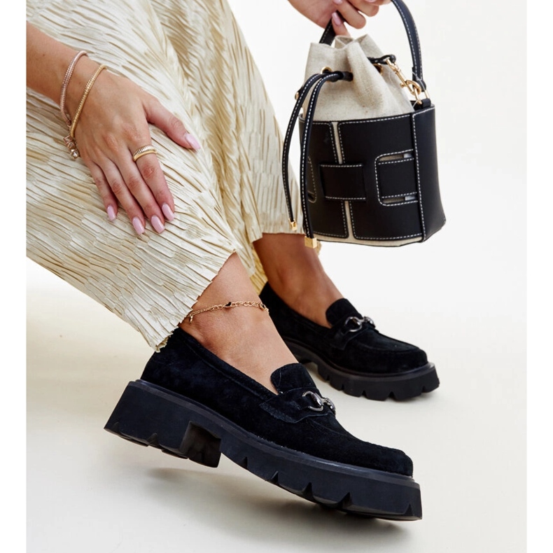 Mocasines Vinceza de piel negro 1