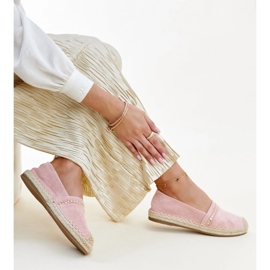 Alpargatas Abia rosa con pedrería rosado 1