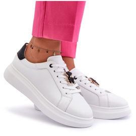 Vinceza Zapatillas De Mujer De Piel Con Osito De Peluche, Blanco Mirven 4
