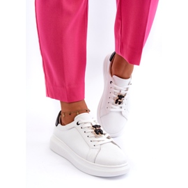 Vinceza Zapatillas De Mujer De Piel Con Osito De Peluche, Blanco Mirven 2