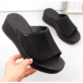 Pantuflas cómodas de mujer perfumadas cuña negra Zaxy LL285084 negro 4