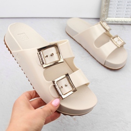 Zapatillas de casa cómodas para mujer, perfumadas, de goma flexible Ekri Zaxy NN285058 beige 4