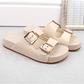 Zapatillas de casa cómodas para mujer, perfumadas, de goma flexible Ekri Zaxy NN285058 beige 5