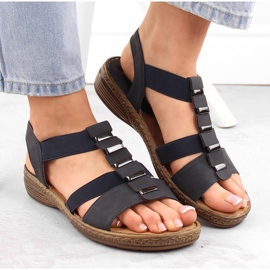 Sandalias slip-on de mujer con elásticos azul marino eVento 4940 3