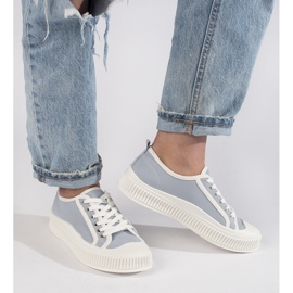 Deportivas plataforma mujer celeste azul 3