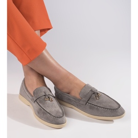 Mocasines mujer ante gris 1
