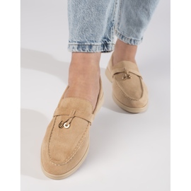 Mocasines mujer ante beige 3