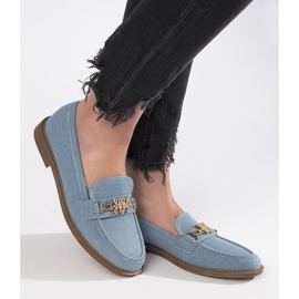 Mocasines de mezclilla de mujer con estilo. azul 3