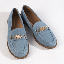 Mocasines de mezclilla de mujer con estilo. azul 1 Mocasines de mezclilla de mujer con estilo. azul 1