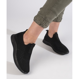 Deportivas sin cordones de mujer negras. negro 2