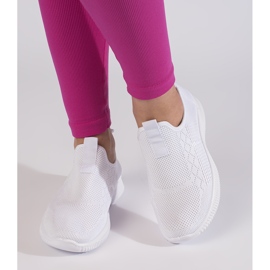 Zapatillas deportivas slip-on blancas para mujer. blanco 4