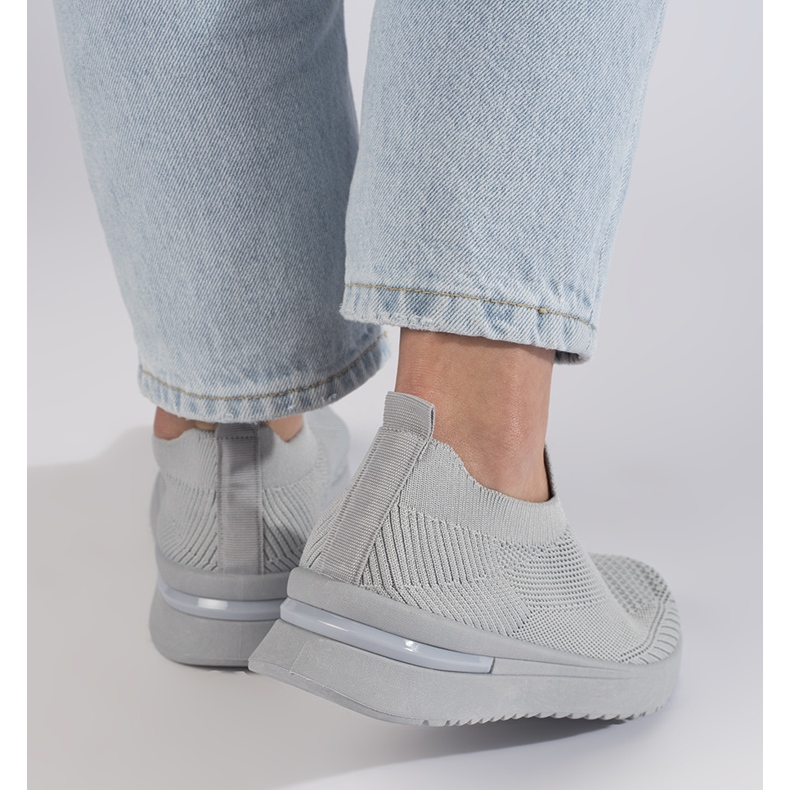 Zapatillas deportivas grises sin cordones 2