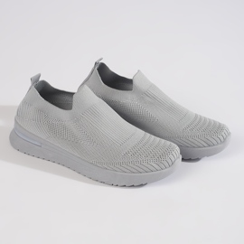 Zapatillas deportivas grises sin cordones 4