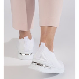 Zapatillas deportivas sin cordones blancas. blanco 3