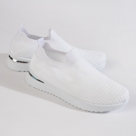 Zapatillas deportivas sin cordones blancas. blanco 4