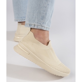 Deportivas sin cordones beige 1