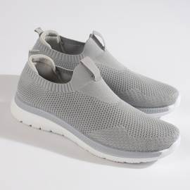 Zapatillas deportivas grises sin cordones 1
