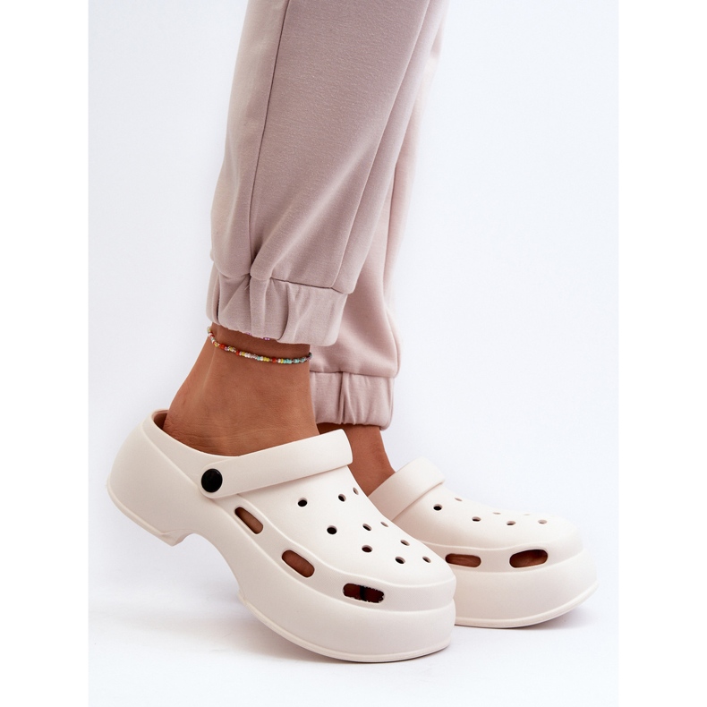 Chanclas de espuma para mujer con suela maciza, Blanco Danollia 2