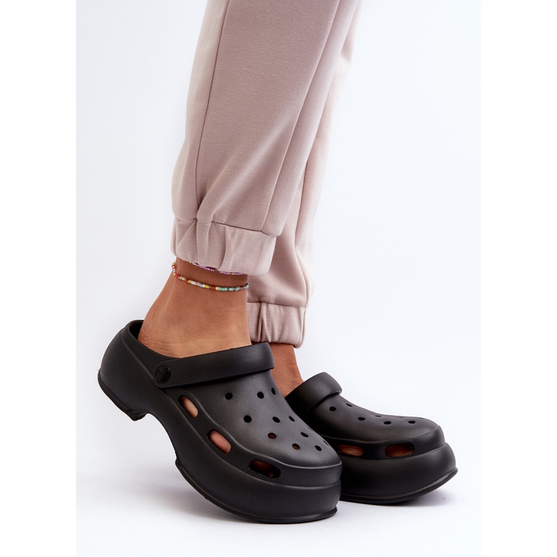Chanclas de espuma para mujer con suela maciza, Negro Danollia 2
