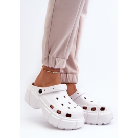 Chanclas de espuma para mujer con suela maciza, blanco Witima 2