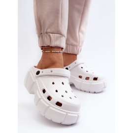 Chanclas de espuma para mujer con suela maciza, blanco Witima 3