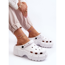 Chanclas de espuma para mujer con suela maciza, blanco Witima 6