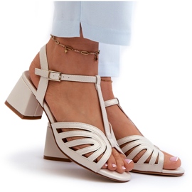Sandalias Tacón Mujer Sergio Leone SK880 Perla blanco 8