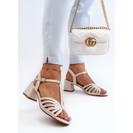 Sandalias Tacón Mujer Sergio Leone SK880 Perla blanco 3
