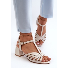 Sandalias Tacón Mujer Sergio Leone SK880 Perla blanco 5