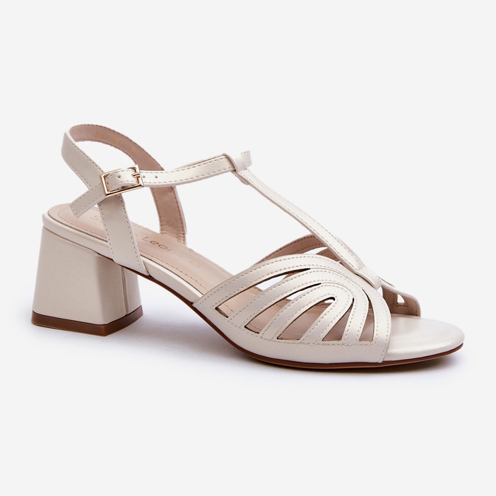 Sandalias Tacón Mujer Sergio Leone SK880 Perla blanco 1