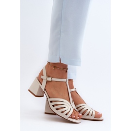 Sandalias Tacón Mujer Sergio Leone SK880 Perla blanco 2