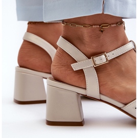 Sandalias Tacón Mujer Sergio Leone SK880 Perla blanco 6