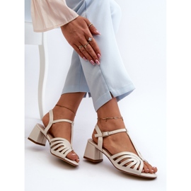 Sandalias Tacón Mujer Sergio Leone SK880 Perla blanco 7