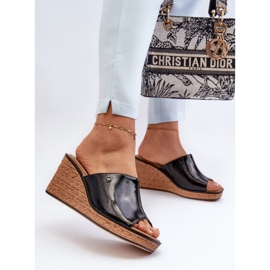 Chanclas Mujer Charol Cuña Sergio Leone KL213 Negro 3