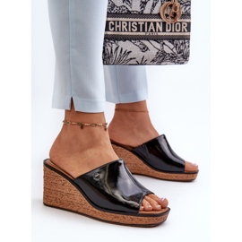 Chanclas Mujer Charol Cuña Sergio Leone KL213 Negro 4